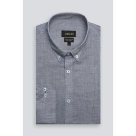 Blue Textured Casual Shirt