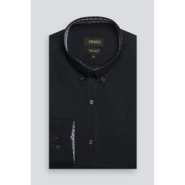Navy Blue Plain Casual Shirt