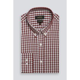 Maroon Tattersall Check Casual Shirt