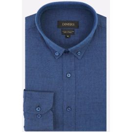 Blue Self Textured Casual Shirt
