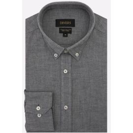 Grey Self Textured Casual Shirt