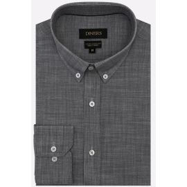 Grey Self Textured Casual Shirt