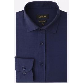 Navy Blue Self Textured Casual Shirt