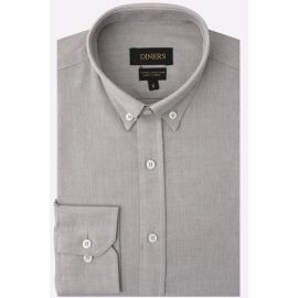Grey Self Textured Casual Shirt