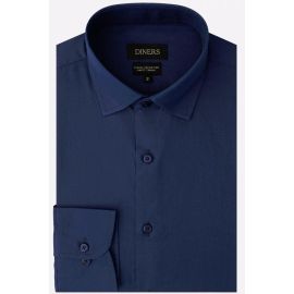 Navy Blue Plain Casual Shirt