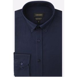 Navy Blue Self Textured Casual Shirt