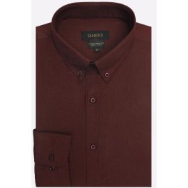 Maroon Self Textured Casual Shirt