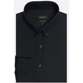 Navy Blue Self Textured Casual Shirt