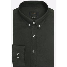 Olive Self Textured Casual Shirt