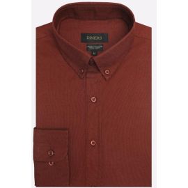 Rust Self Textured Casual Shirt