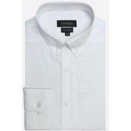 White Self Textured Casual Shirt
