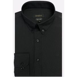 Black Self Textured Casual Shirt