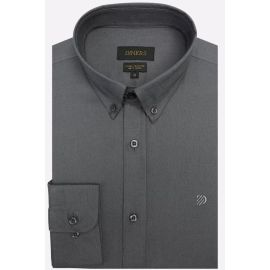 Dark Grey Self Casual Shirt