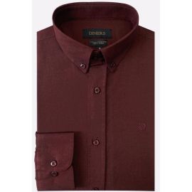Maroon Self Textured Casual Shirt