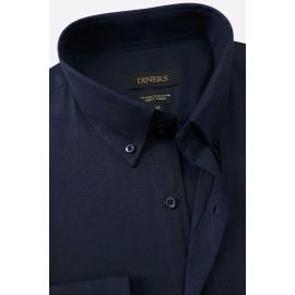 Navy Blue Self Textured Casual Shirt