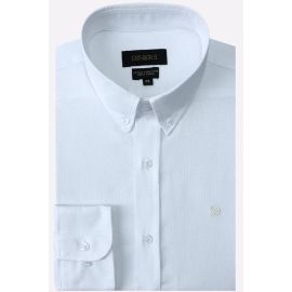 White Self Textured Casual Shirt