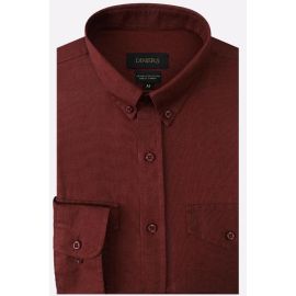 Rust Plain Textured Casual Shirt