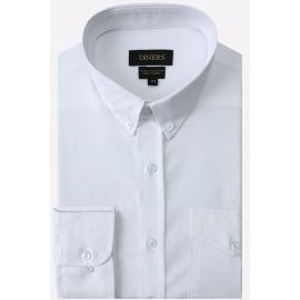 White Self Textured Casual Shirt