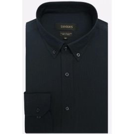 Navy Blue Self Textured Casual Shirt
