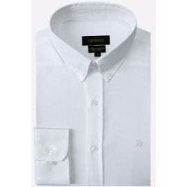 White Self Textured Casual Shirt