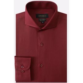 Maroon Plain Textured Casual Shirt