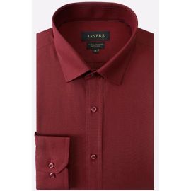Maroon Self Textured Casual Shirt