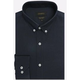 Navy Blue Plain Casual Shirt
