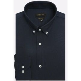 Navy Blue Plain Casual Shirt