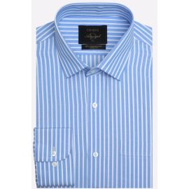 Blue Stripes Formal Autograph Shirt