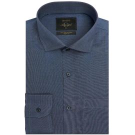 Dark Blue Self Formal Autograph Shirt