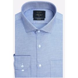 Blue Diamond Patterned Formal Autograph Shirt