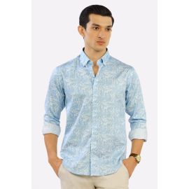 Light Blue Printed Casual Milano Shirt