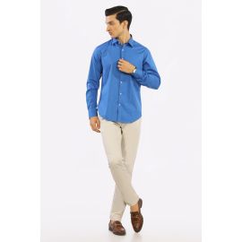 Royal Blue Pinstripe Casual Milano Shirt