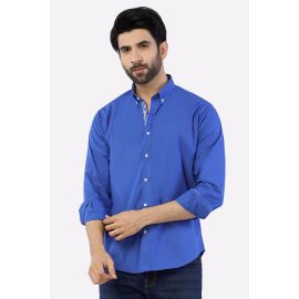 Royal Blue Plain Casual Shirt