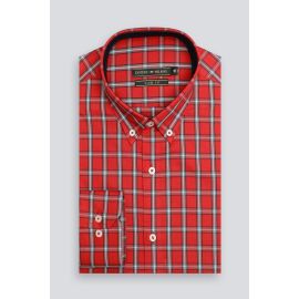 Red Windowpane Casual Shirt