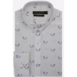 White Printed Casual Shirt
