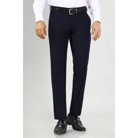 Navy Blue Wash & Wear Smart Fit Trouser
