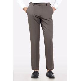 Dark Brown Regular Fit Formal Trouser