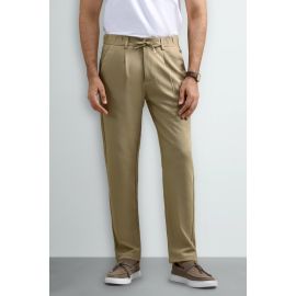 Beige Smart Fit Casual Trouser