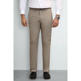Beige Smart Fit Cotton Chinos
