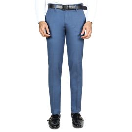 Dark Blue Cotton Regular Fit Trouser