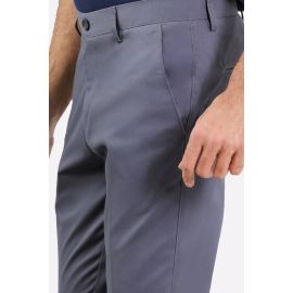Grey Regular Fit Cotton Trouser