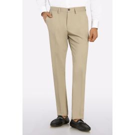 Beige Smart Fit Cotton Trouser