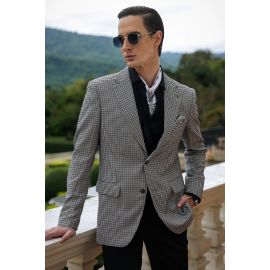 White Check Blazer