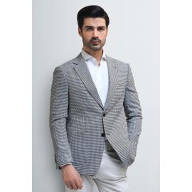 Men's Grey Houndstooth Blazer