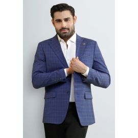 Blue Check Blazer for Men