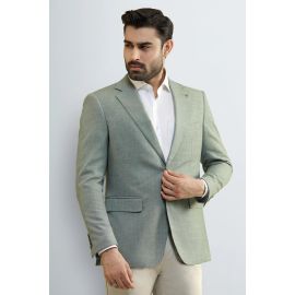 Men's Light Green Textured Blazer