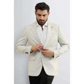 Men's White Textured Blazer