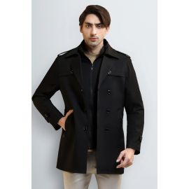 Double-Breasted Overcoat with Detachable Jacket