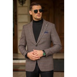 Brown Check Blazer